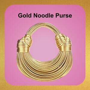 Gold Rope Knotted Crossbody Clutch Top Handle Shoulder Handbag